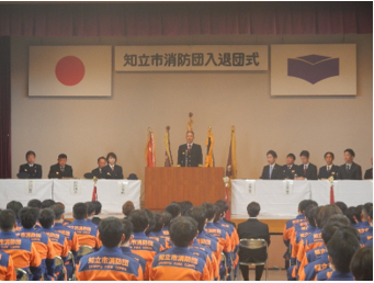 団長訓示の様子