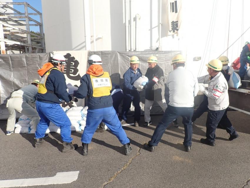 071119防油堤補修訓練1