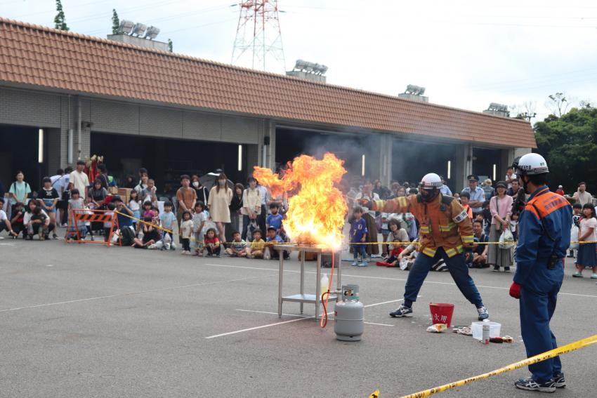 油火災実演訓練