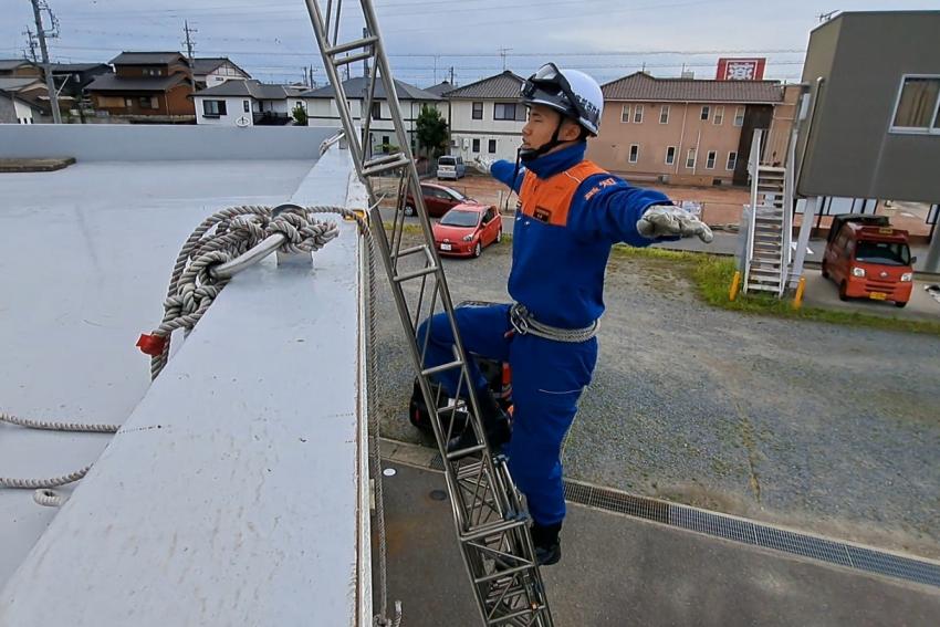 三連はしご操法の様子